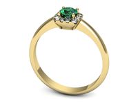 Pierścionek ze szmaragdem i diamentami w żółtym złocie - p16542zsm- 3