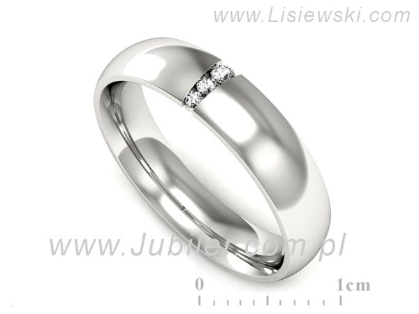 Pierscionek Obrączka z brylantami białe złoto próba 585 - p16543b- 1