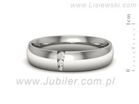 Pierscionek Obrączka z brylantami białe złoto próba 585 - p16543b- 2