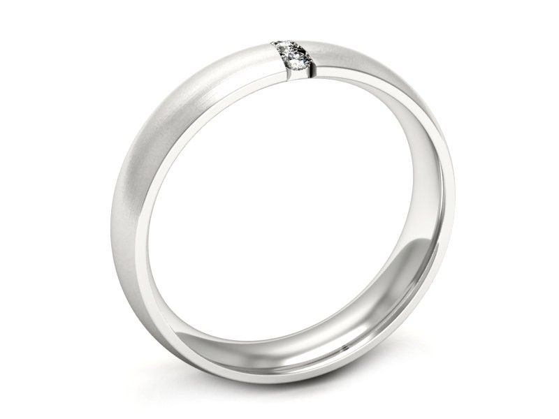 Pierścionek obrączka z brylantami białe złoto - p16543bmp — zdjęcie 3