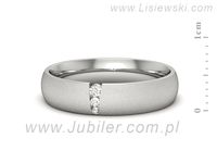 Pierscionek Obrączka z brylantami białe złoto próba 585 - p16543bms- 2