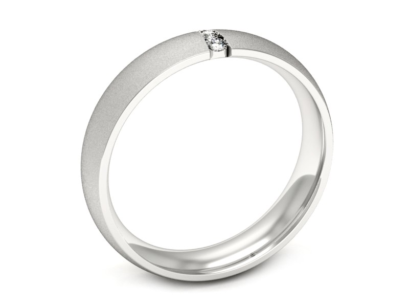 Pierścionek obrączka z brylantami białe złoto - p16543bms — zdjęcie 3