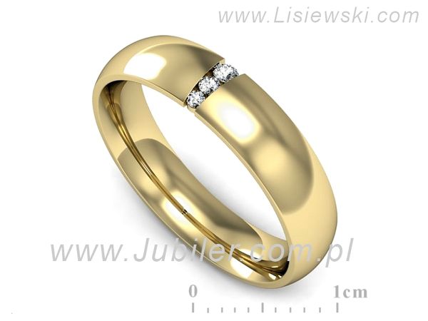 Obrączka z brylantami żółte złoto próba 585 - p16543z- 1