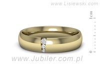 Obrączka z brylantami żółte złoto próba 585 - p16543z- 2