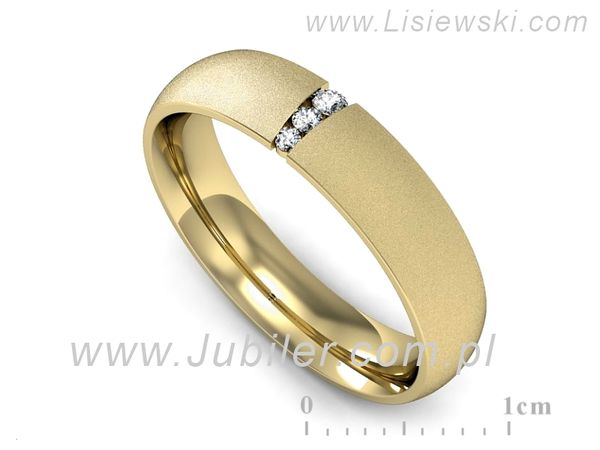 Obrączka z brylantami żółte złoto próba 585 - p16543zms- 1
