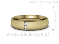 Obrączka z brylantami żółte złoto próba 585 - p16543zms- 2
