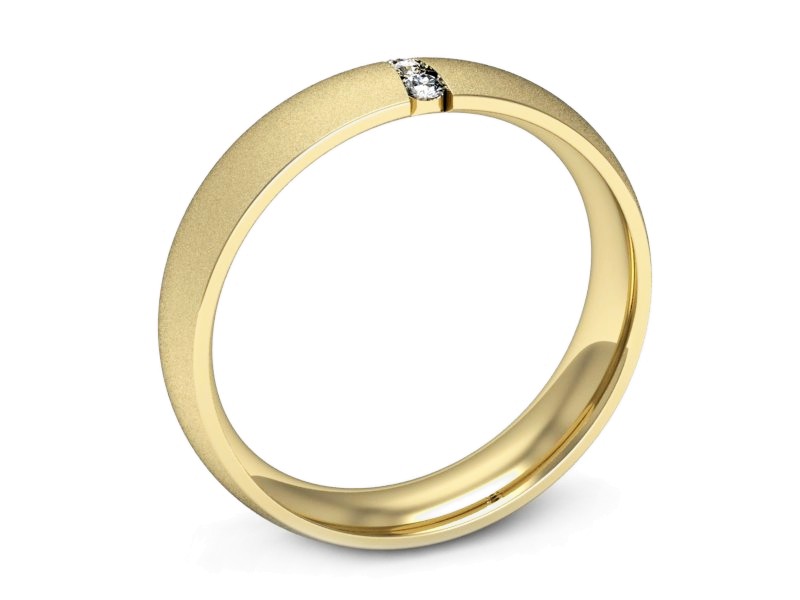 Obrączka z brylantami żółte złoto - p16543zms — zdjęcie 3