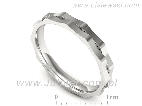 Obrączka pierścionek białe złoto próba 585 - p16544b- 1