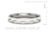 Obrączka pierścionek białe złoto próba 585 - p16544b- 2