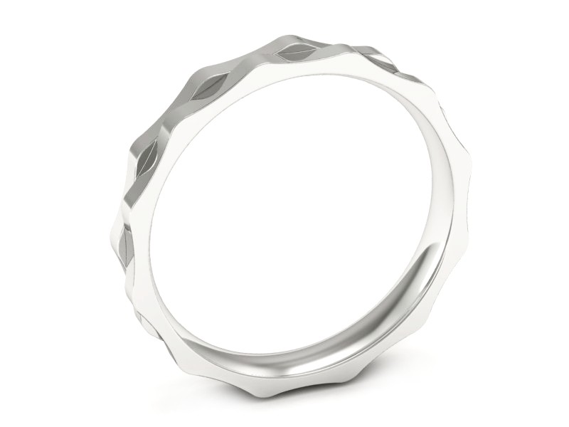 Obrączka pierścionek białe złoto - p16544b — zdjęcie 3