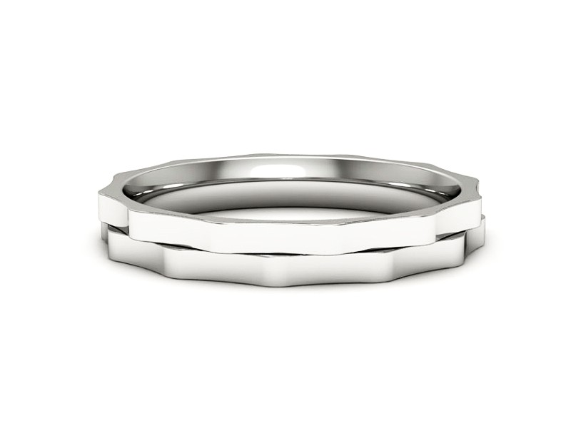 Obrączka pierścionek białe złoto - p16544b — zdjęcie 2