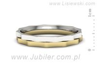 Obrączka z żółtego i białego złota dwukolorowe próba 585 - p16544zb- 2