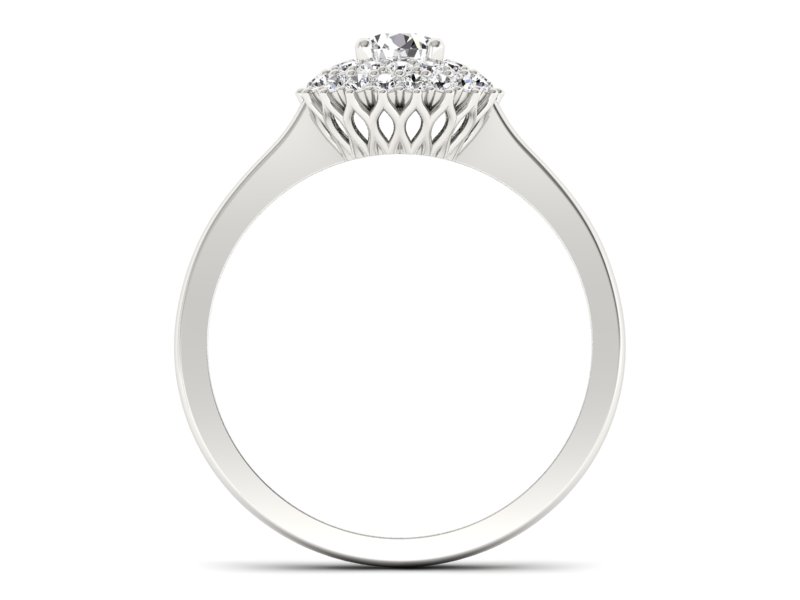 Złoty pierścionek z brylantami białe złoto - p16546b — zdjęcie 2