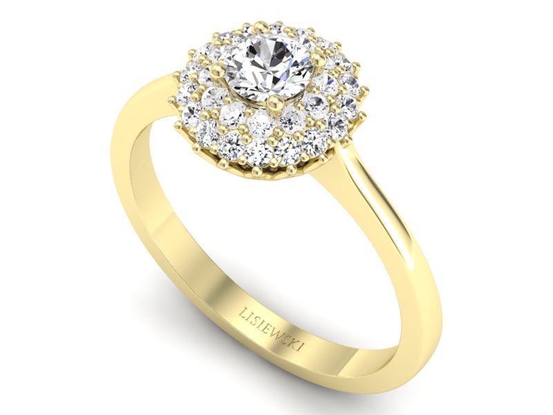 Złoty pierścionek z brylantami żółte złoto - p16546z — zdjęcie 3