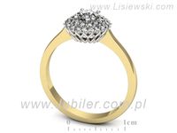 Pierścionek z diamentami żółte i białe złoto próba 585 - p16546zb- 3