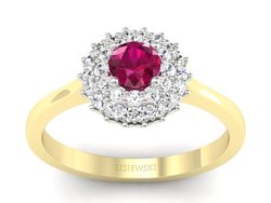 Pierścionek z rubinem i diamentami - p16546zbr