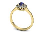 Złoty pierścionek z szafirem i diamentami - p16546zszc - 3