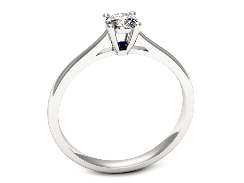Pierścionek z brylantem i szafirem - p16547bsz — zdjęcie 3