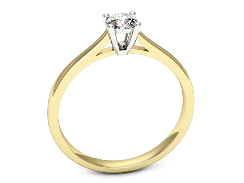 Pierścionek z diamentami żółte i białe złoto - p16547zb — zdjęcie 3