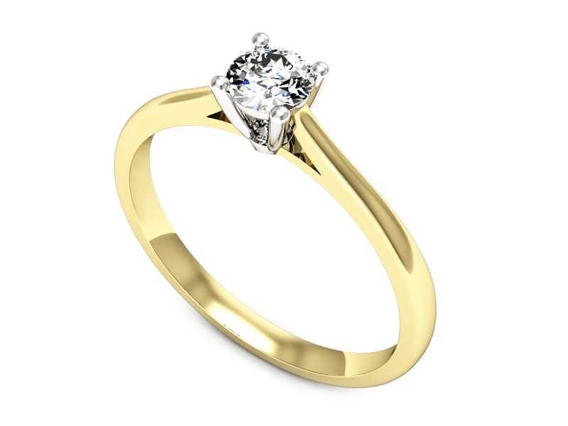 Pierścionek z diamentami żółte i białe złoto - p16547zb