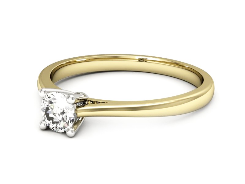 Pierścionek z diamentami żółte i białe złoto - p16547zb — zdjęcie 2