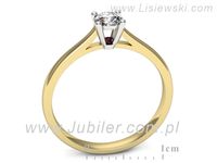 Pierścionek z brylantem z żółtego i białego złota 585 - p16547zbr- 3