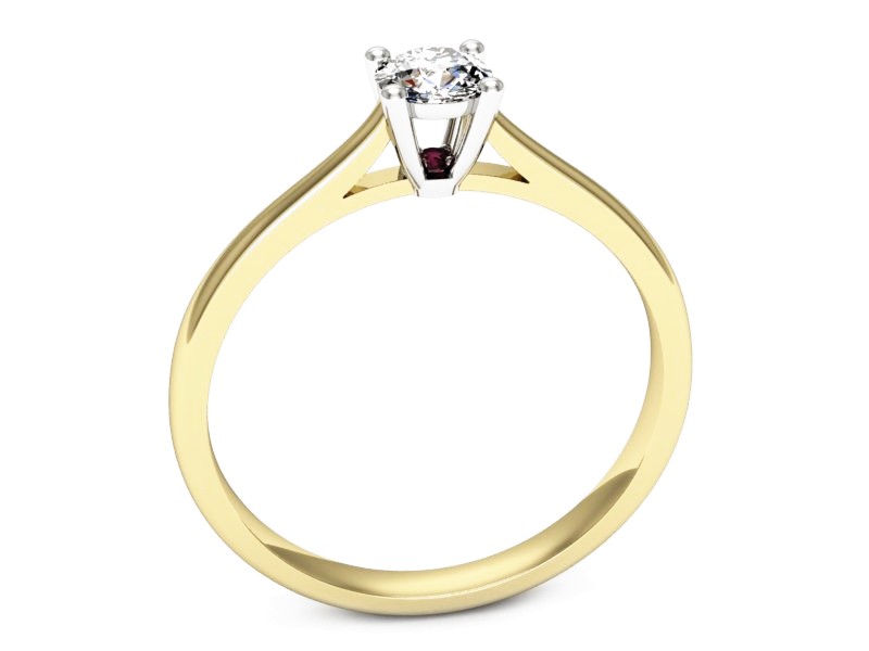 Pierścionek z brylantem żółte białe złoto - p16547zbr — zdjęcie 3