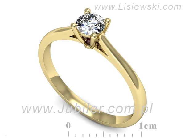 Złoty pierścionek z brylantem i rubinem - p16547zr- 1