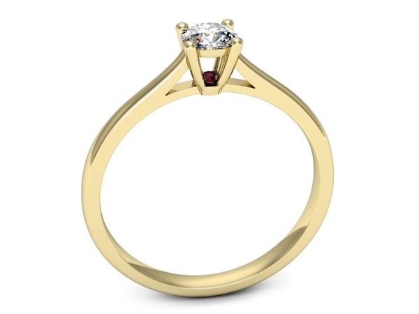 Złoty pierścionek z brylantem i rubinem - p16547zr