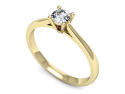 Złoty pierścionek z brylantem i rubinem - p16547zr