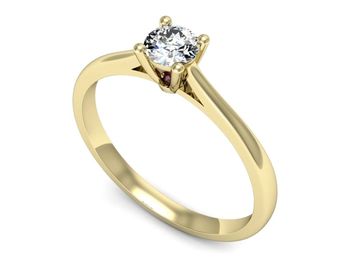 Złoty pierścionek z brylantem i rubinem - p16547zr - 1