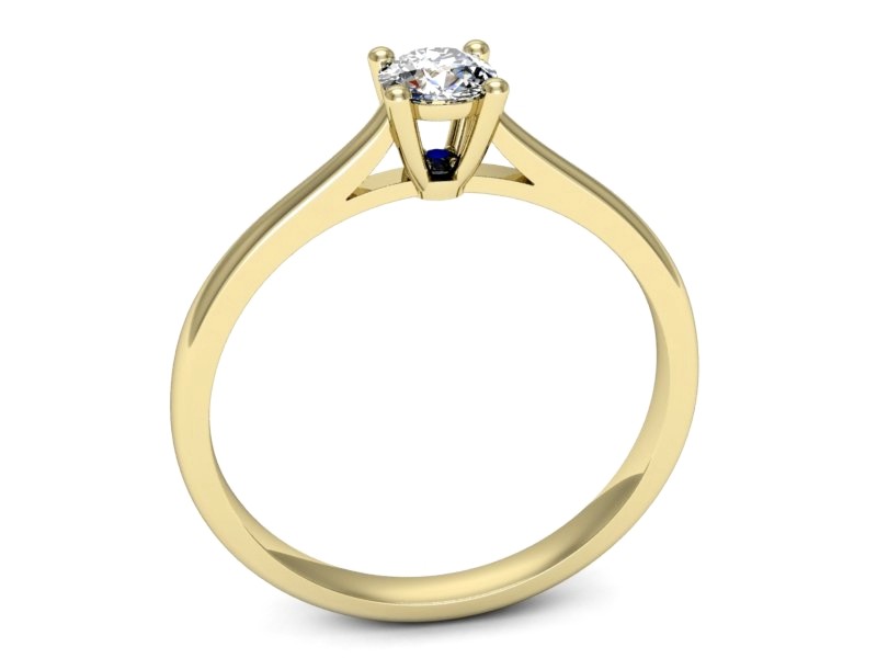 Pierścionek z brylantem i szafirem - p16547zsz — zdjęcie 3