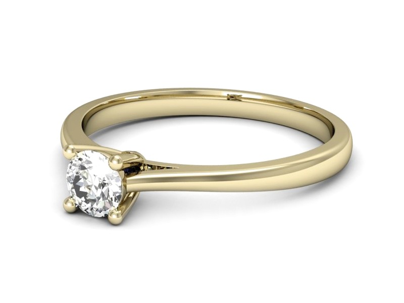 Pierścionek z brylantem i szafirem - p16547zsz — zdjęcie 2