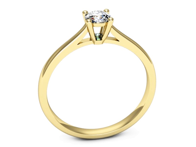 Pierścionek z brylantem i topazem żółte złoto - p16547ztp — zdjęcie 3