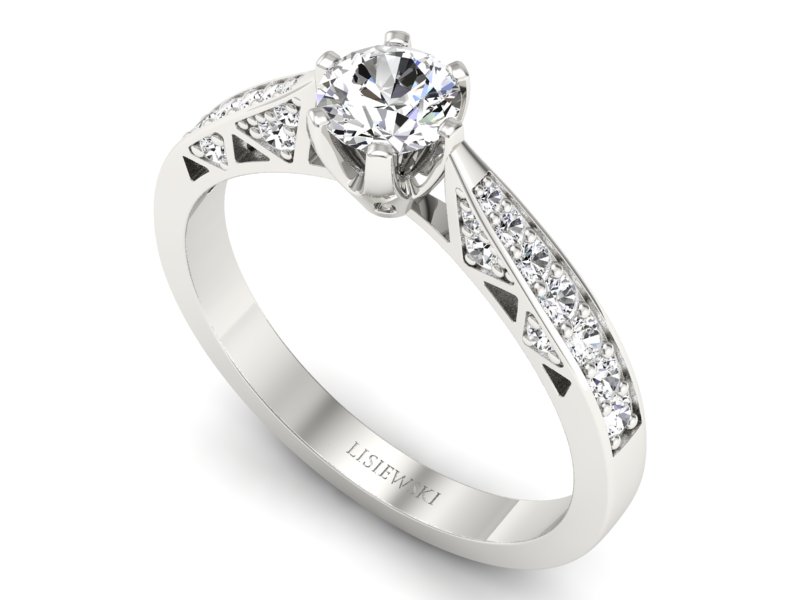 Złoty pierścionek z brylantami białe złoto - p16548b — zdjęcie 3