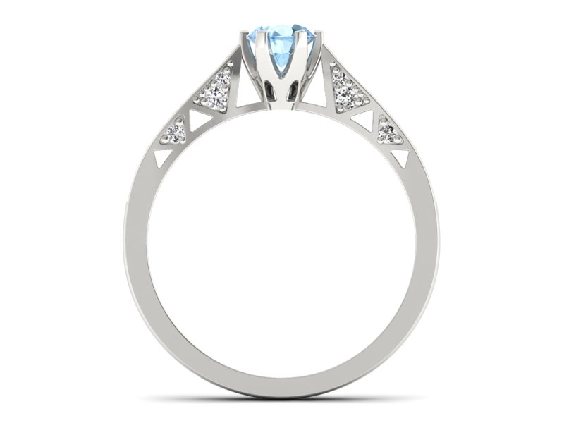 Pierścionek z topazem i brylantami białe złoto - p16548btp — zdjęcie 2