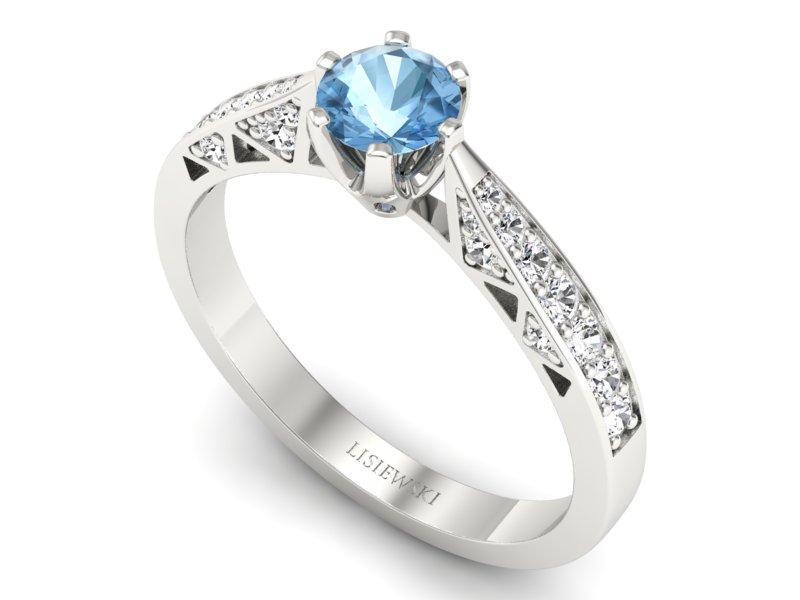 Pierścionek z topazem i brylantami białe złoto - p16548btp — zdjęcie 3