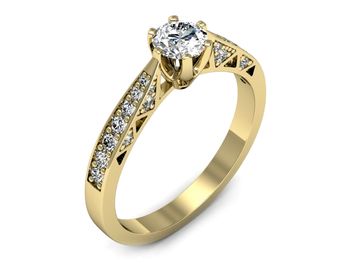 Pierścionek zaręczynowy z diamentami złoto 585 - p16548z - 1
