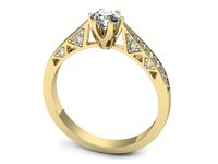 Pierścionek zaręczynowy z diamentami złoto proba 585 - p16548z- 3