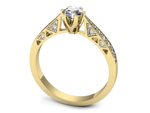 Pierścionek zaręczynowy z diamentami złoto 585 - p16548z