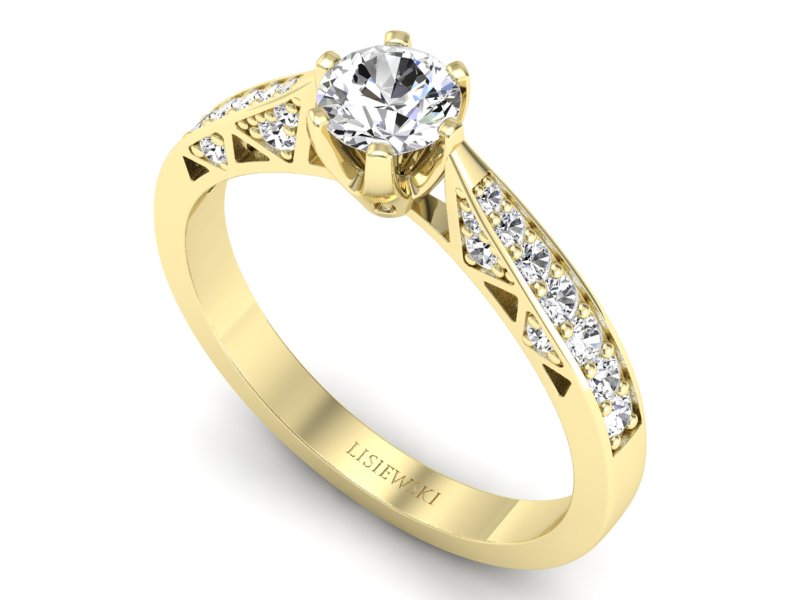 Pierścionek zaręczynowy z diamentami - p16548z — zdjęcie 3