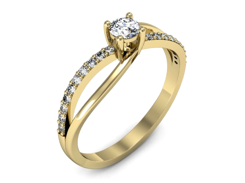 Złoty pierścionek z brylantami żółte złoto - p16549zP