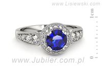 Pierścionek z szafirem białe złoto z brylantami gold 14k - p16551bszc- 2