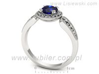 Pierścionek z szafirem białe złoto z brylantami gold 14k - p16551bszc- 3
