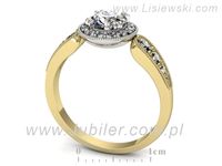 Pierścionek z diamentami żółte i białe złoto próba 585 - p16551zb- 3