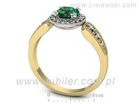 Pierścionek ze szmaragdem i diamentami żółte białe złoto - p16551zbsm- 3