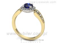 Pierścionek z szafirem i diamentami z żółtego i białego złota - p16551zbszc- 3