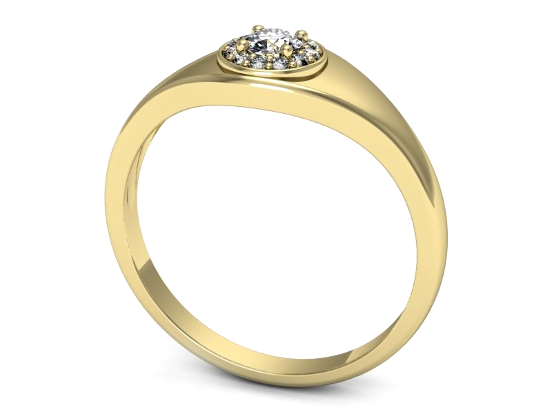 Złoty pierścionek z brylantami żółte złoto - p16552z — zdjęcie 3