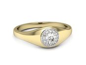 Pierścionek z diamentami żółte i białe złoto 585 - p16552zb - 2