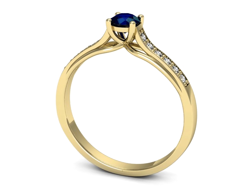 Pierścionek z szafirem i brylantami - p16553zsz — zdjęcie 3